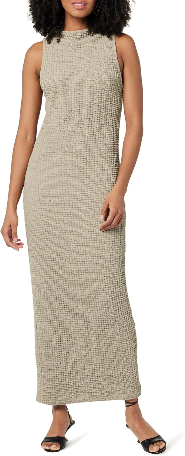 The Drop Womens Lena High Neck Textured Midi Dress Review