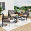 4-Piece Patio Furniture Set - Weather-Resistant Rattan Conversation