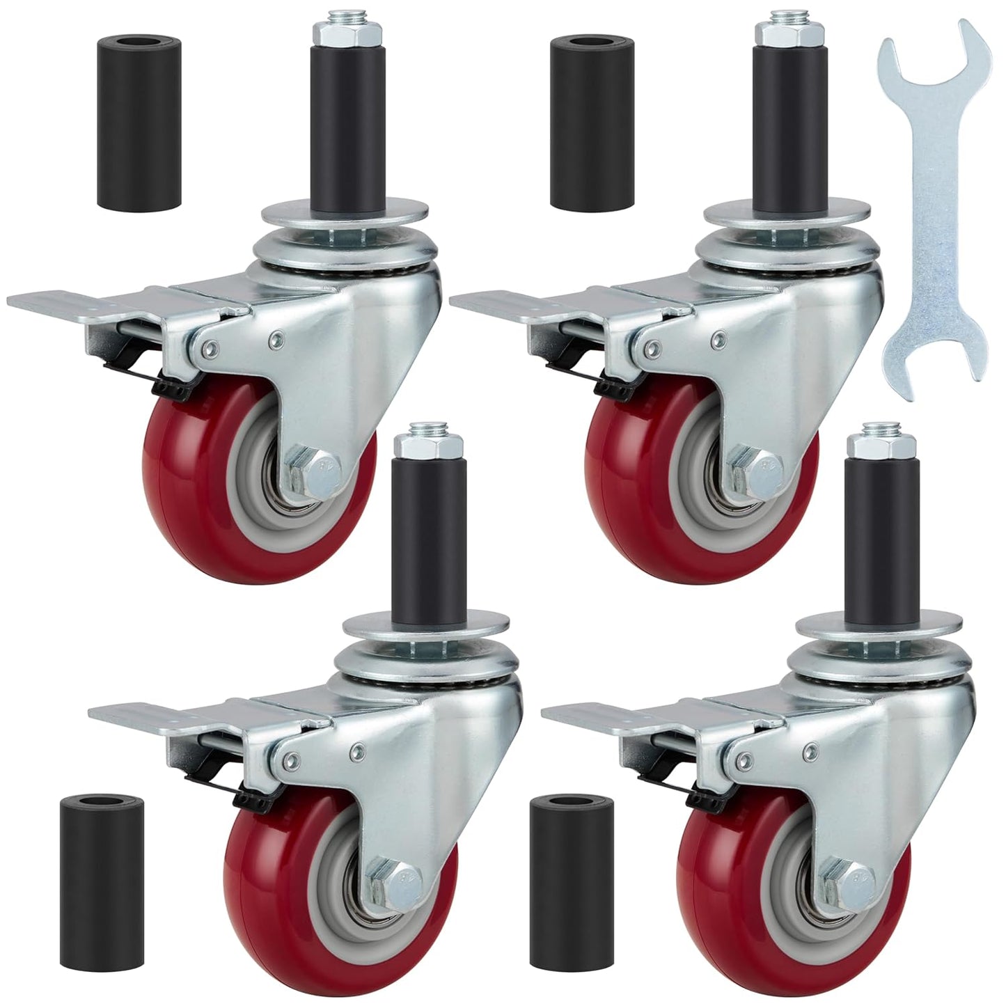 Finnhomy 3 Inch Caster Wheels for Heavy Duty Prep Tables
