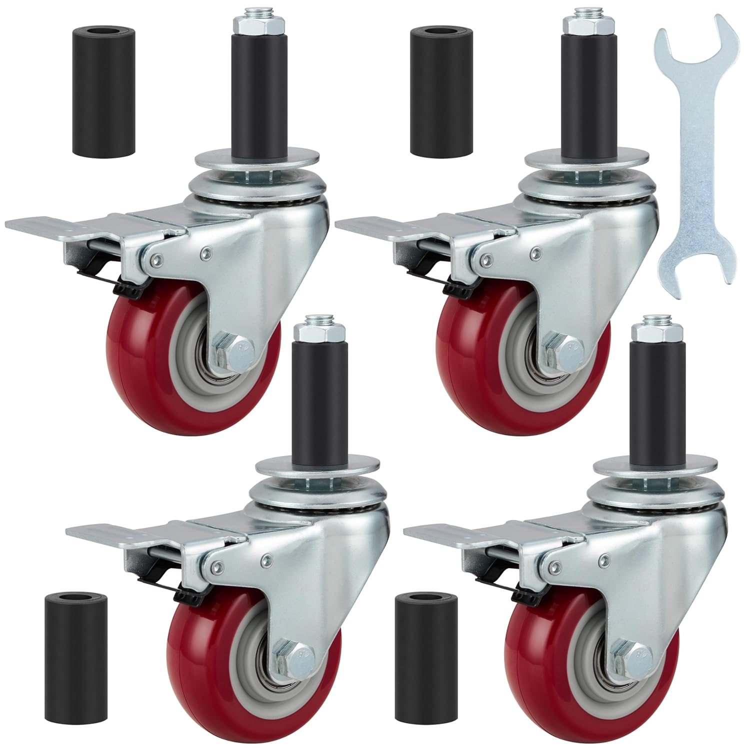 Finnhomy 3 Inch Caster Wheels for Heavy Duty Prep Tables