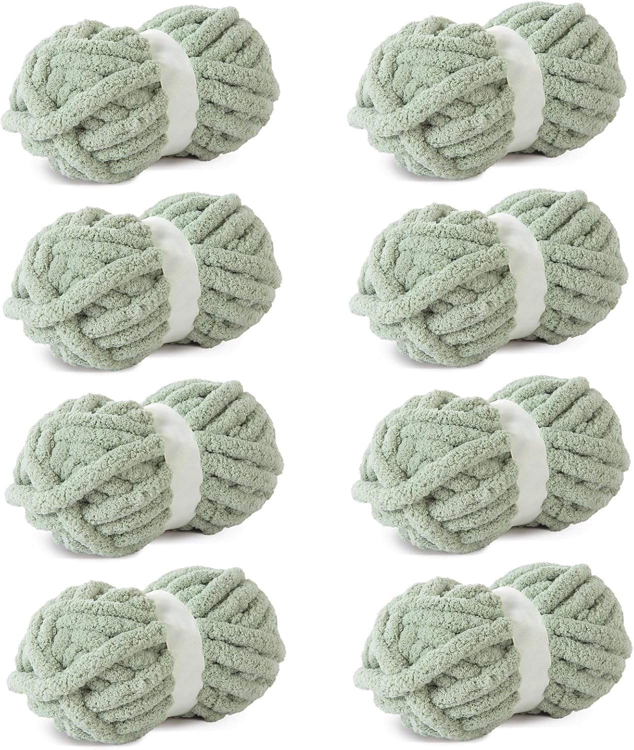 Sage Green Chunky Yarn for DIY Hand Knitting Blankets and More