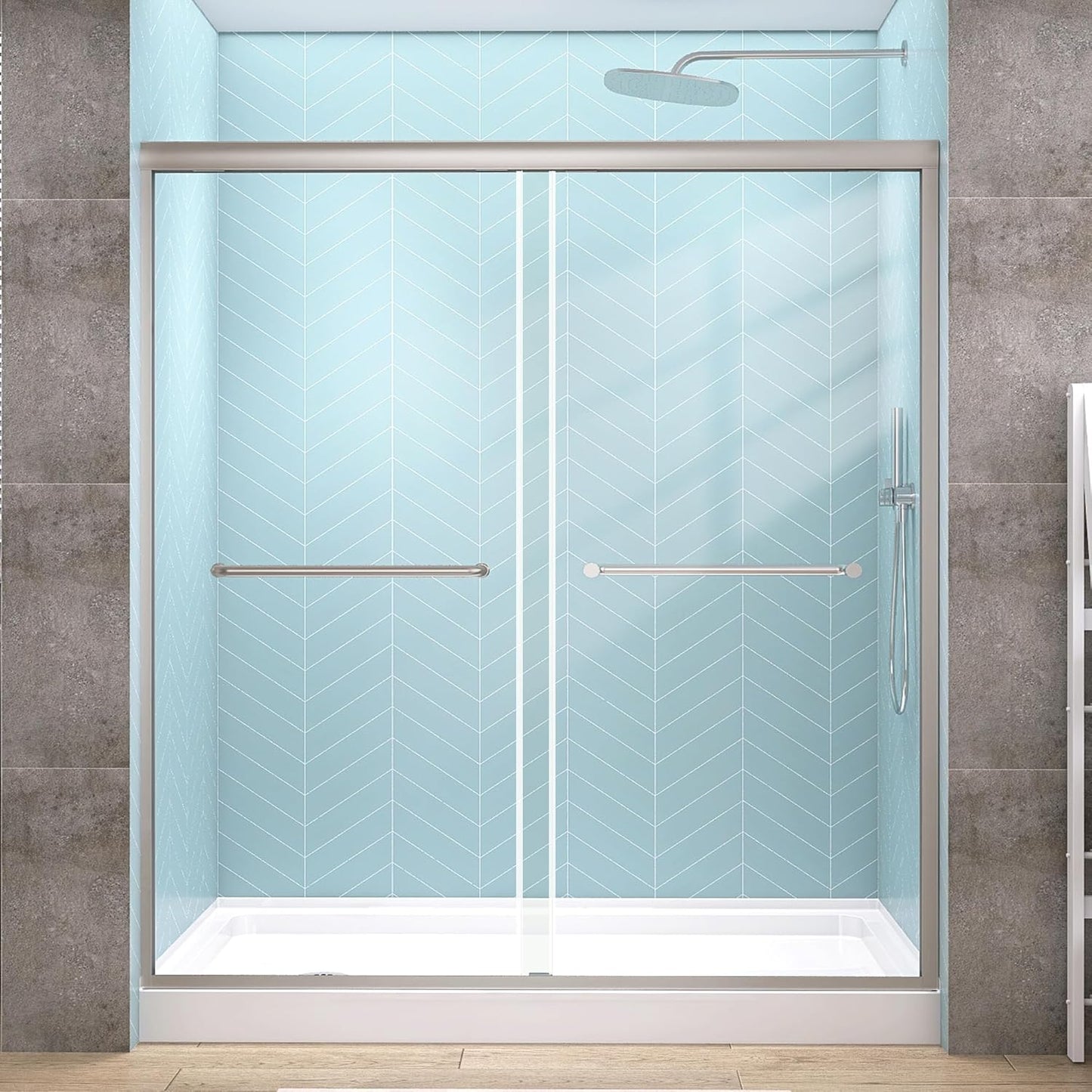 Sliding Glass Shower Doors for Walk-in Shower 56-60 in. W