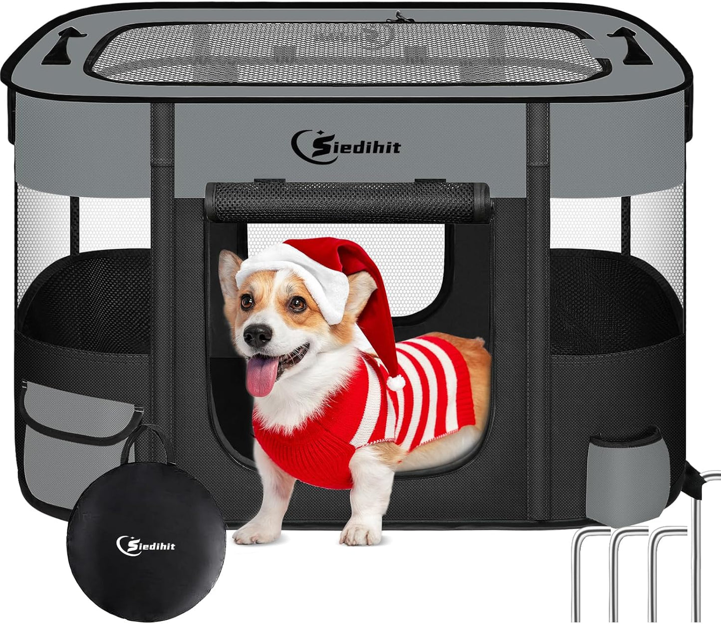 Portable Dog Cat Playpen for Travel and Indoor Use - Large Size