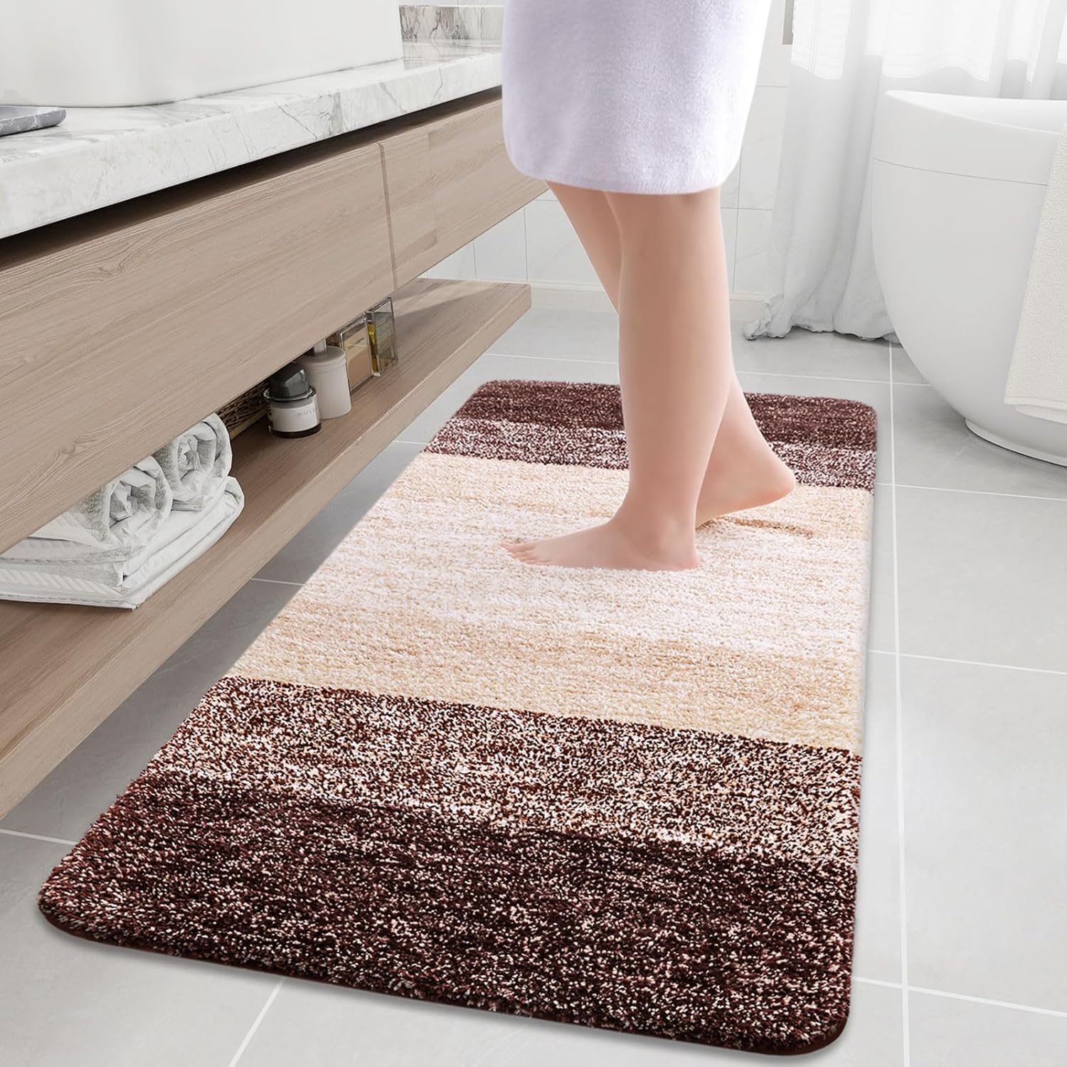 Arotive Microfiber Bathroom Rugs: Soft, Absorbent, Non-Slip Mats
