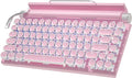 Retro Typewriter Wireless Mechanical Gaming Keyboard Pink - Clicky