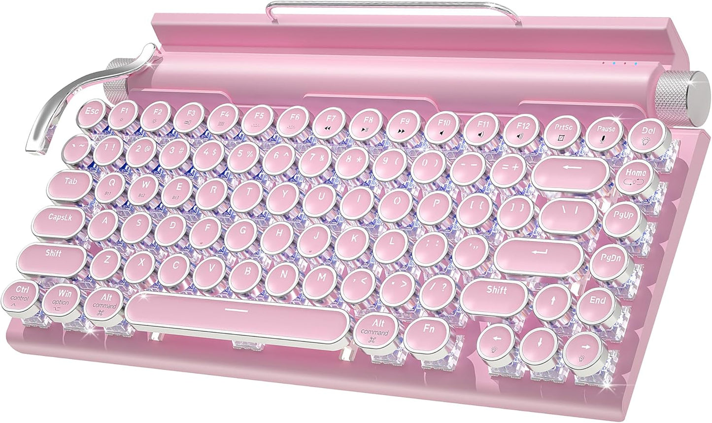 Retro Typewriter Wireless Mechanical Gaming Keyboard for PC