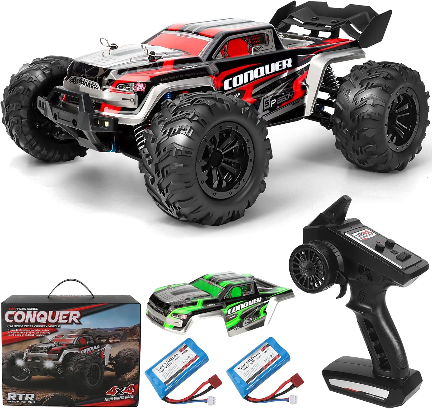 1:16 Scale All-Terrain RC Car with High Speed and Dual Batteries