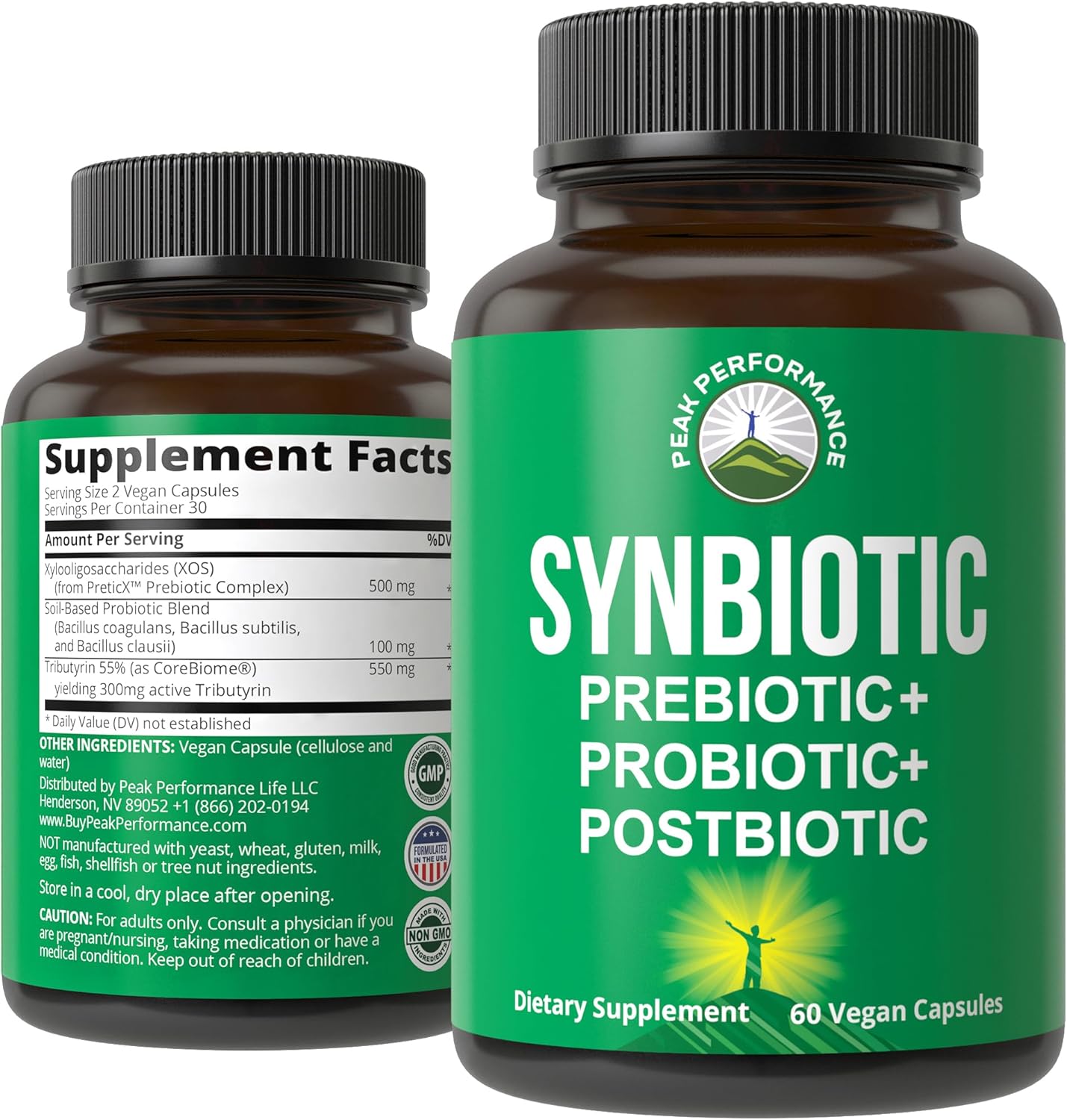 Peak Performance Synbiotic 3-in-1 Supplement for Gut Health