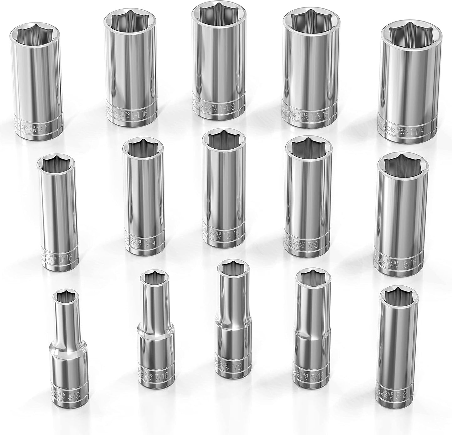 Olsa Tools SAE Deep Socket Set - Professional Grade 18pc