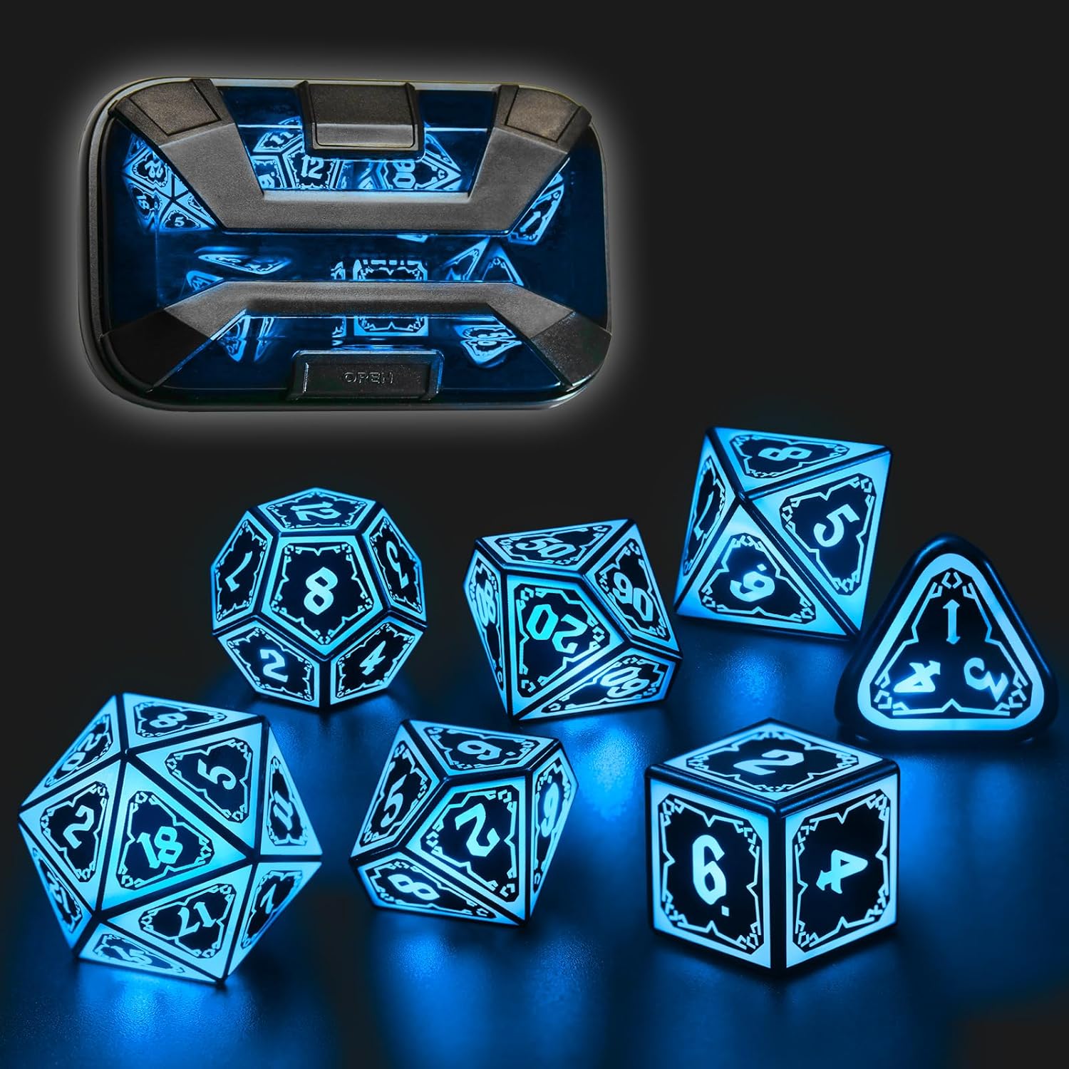 Light up DND Dice Set Rechargeable with Cool LED Features