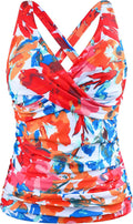 Underwire Tankini Top Twist V Neck for Big Busted Women - Tummy back