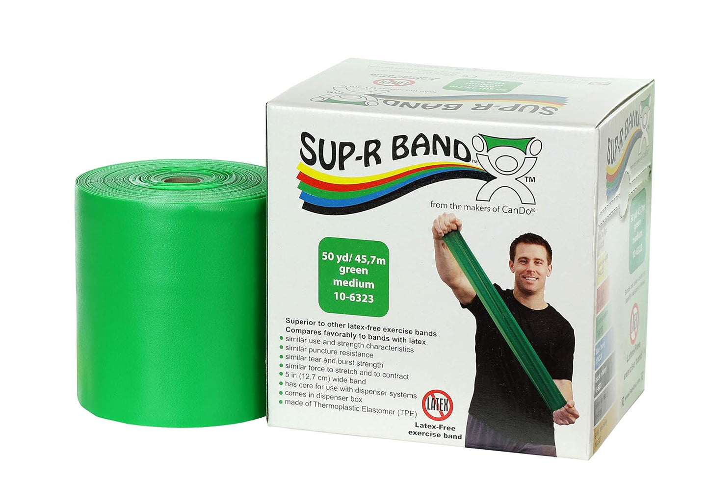 CanDo 10-6323 Sup-R Latex Free Exercise Band for Fitness