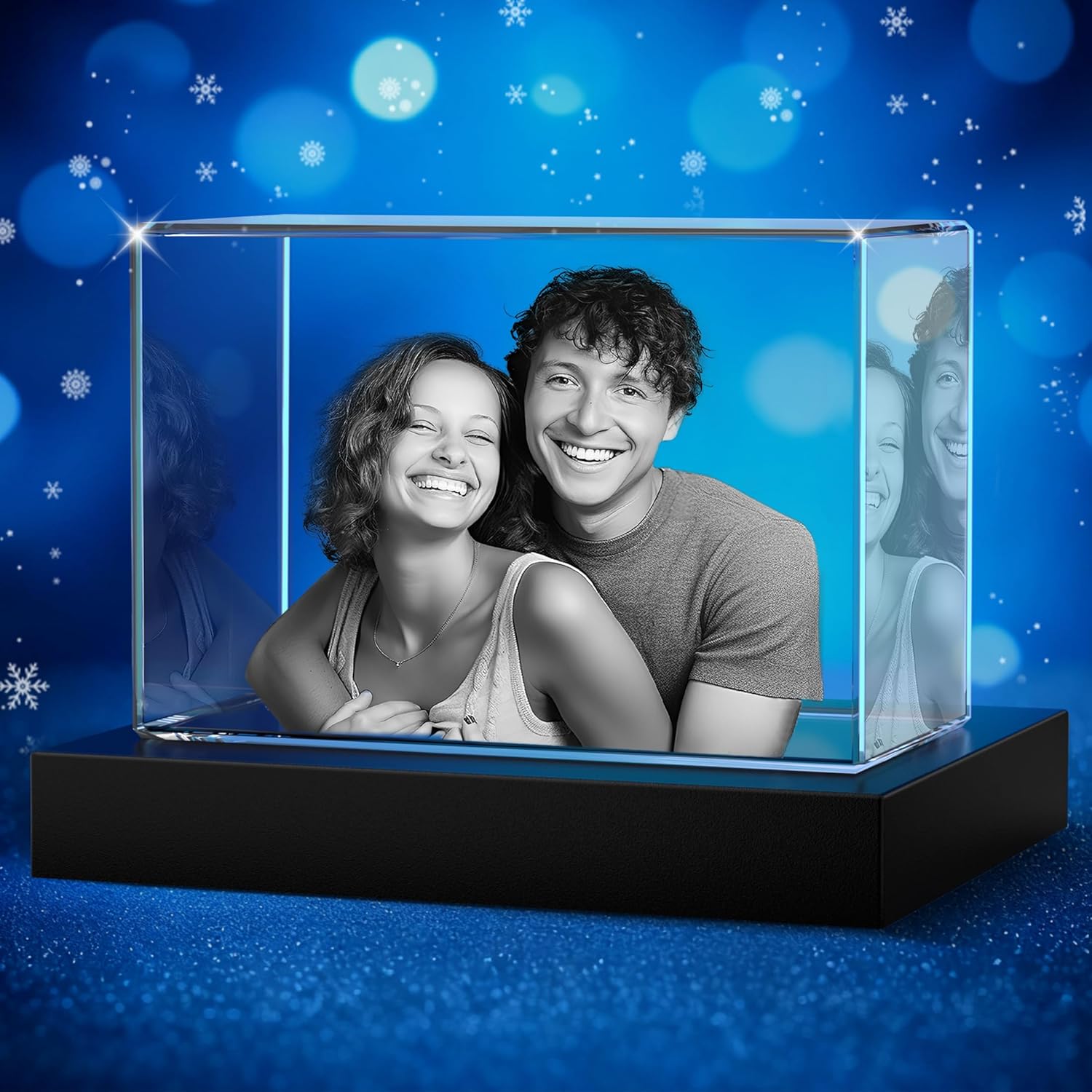 3D Crystal Photo Gift for Couples, Unique Personalized Keepsake