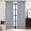 Chambray Blue Pinch Pleated Blackout Curtains 96 in - 2 Panels