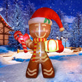 8FT Inflatable Gingerbread Man Outdoor Christmas Decoration - Festive