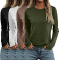 Neer Women's Long Sleeve Thumb Hole Tunic Tops - 4 Pack