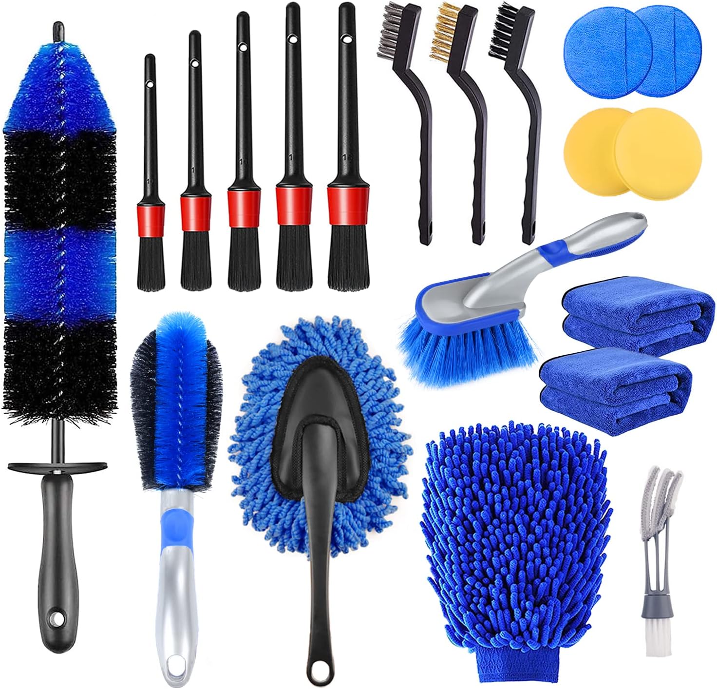 Ultimate 20Pcs Car Detailing Kit for Wheels & Interior