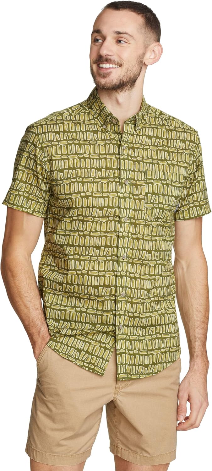 Eddie Bauer Mens Printed Baja Shirt - Classic Universal Fit