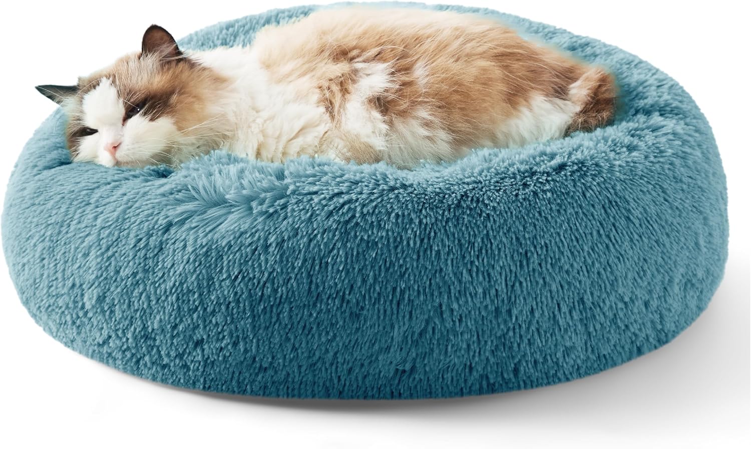 Calming Cat Bed for Indoor Cats - Plush Faux Fur Comfort