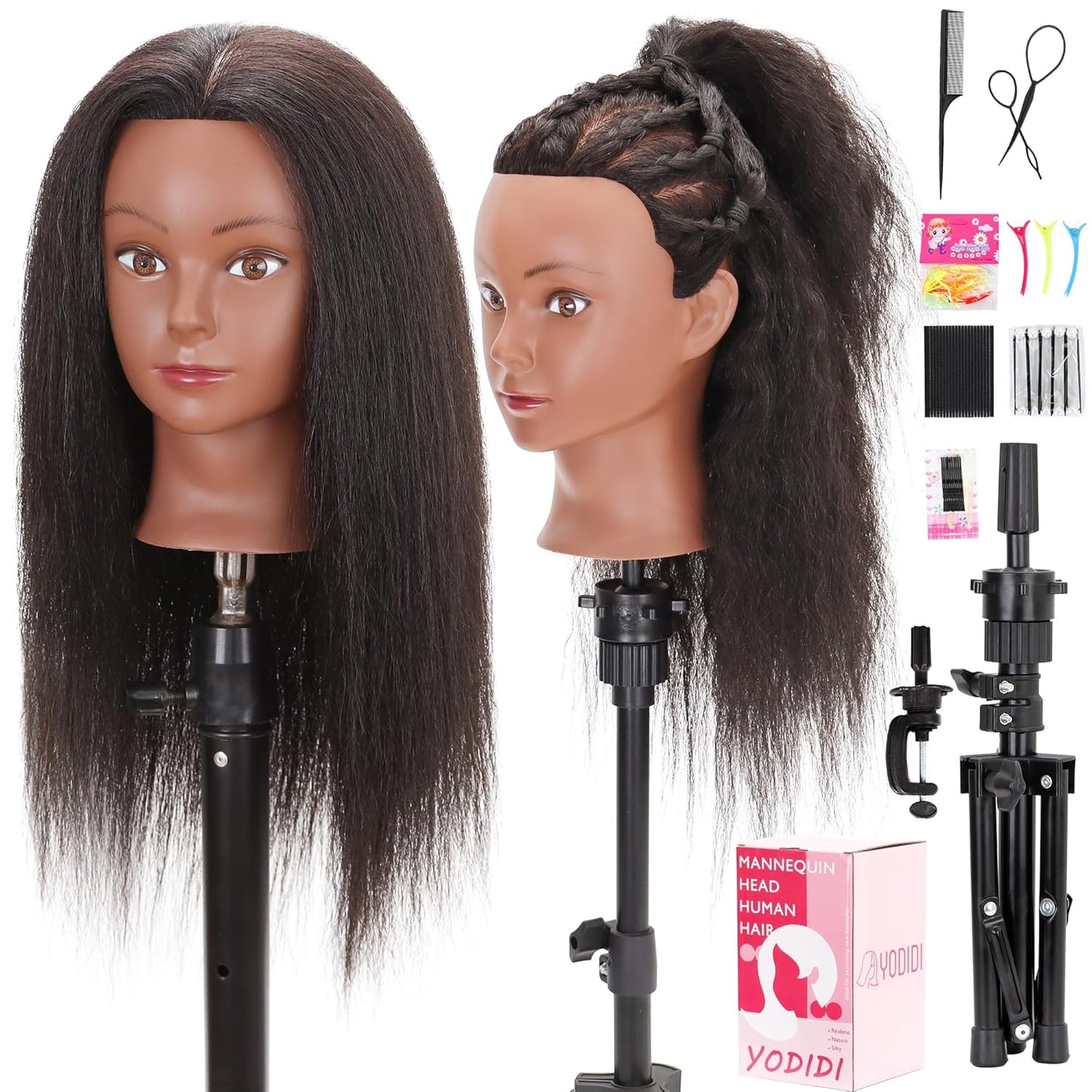 Mannequin Head with 100% Human Hair for Hair Styling Practice