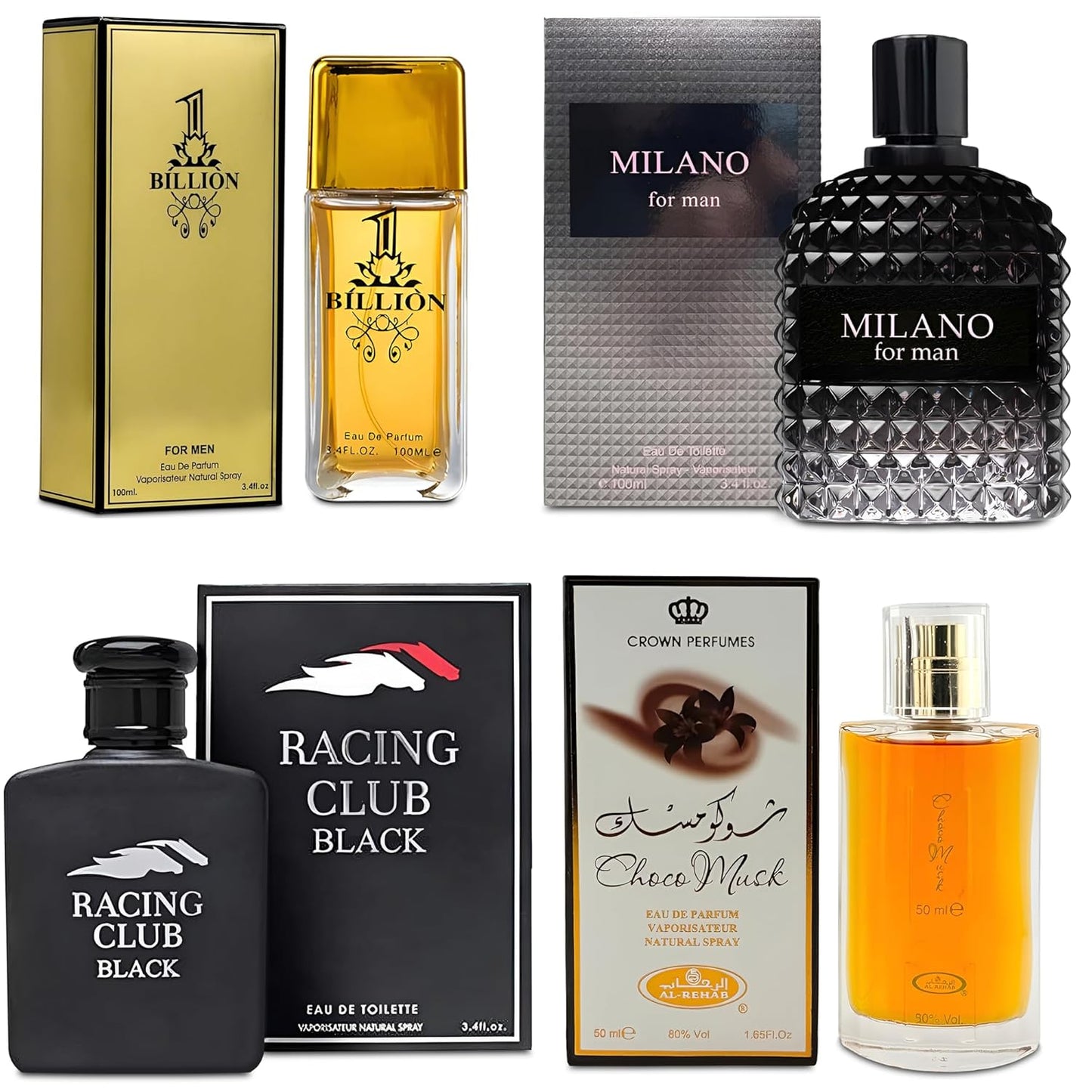 AFLUXE 4-Piece Cologne Set for Men - Long Lasting Fragrance