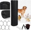 Black 19GA Chicken Wire 36in x 150ft - Durable Garden & Coop Fence