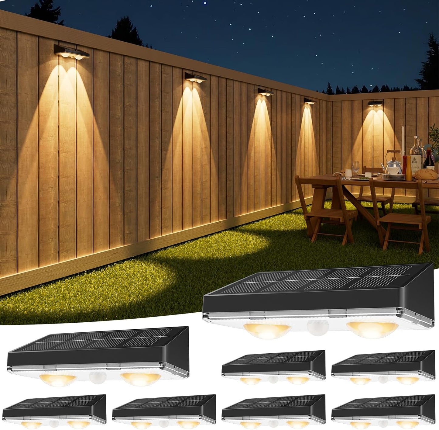 VOLISUN Solar Fence Lights - Bright Outdoor Lighting Solution