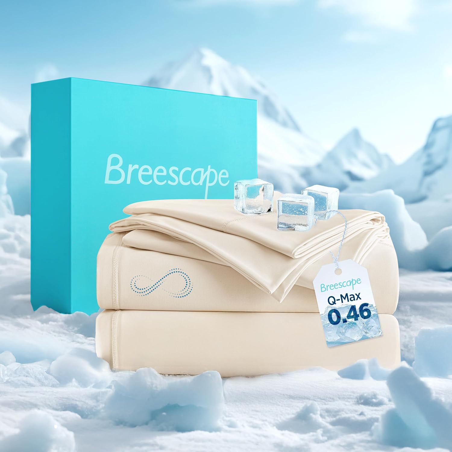 Breescape Cooling Sheet Set for Queen Size Beds - Ultimate Comfort