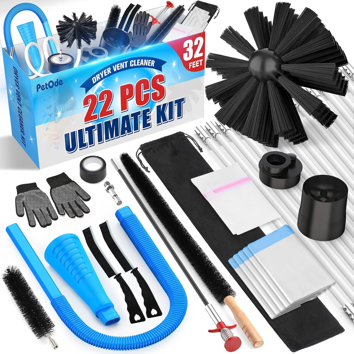 32-Feet Dryer Vent Cleaner Kit for Efficient Home Maintenance