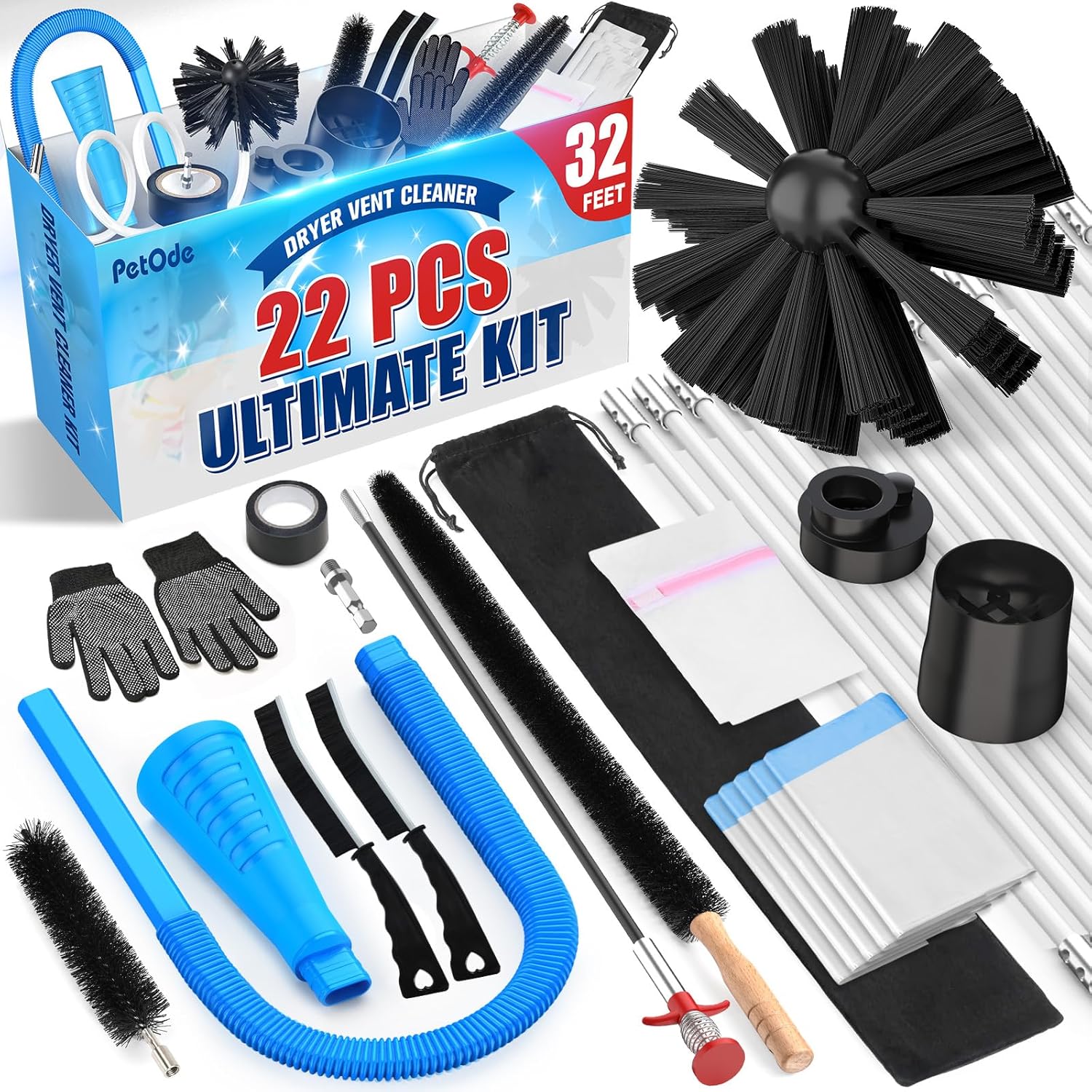 32-Feet Dryer Vent Cleaner Kit for Efficient Home Maintenance