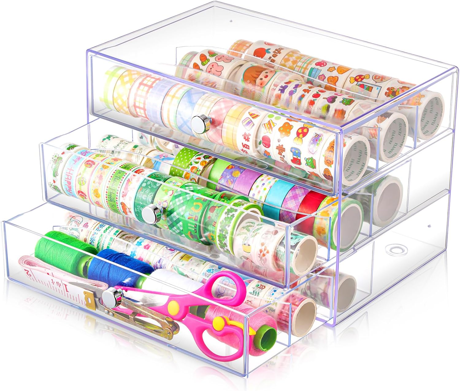 Washi Tape Organizer with 3 Drawers for Craft Storage Needs