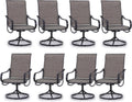 PHI VILLA Patio Swivel Dining Chairs Set of 8 - Comfortable Outdoor