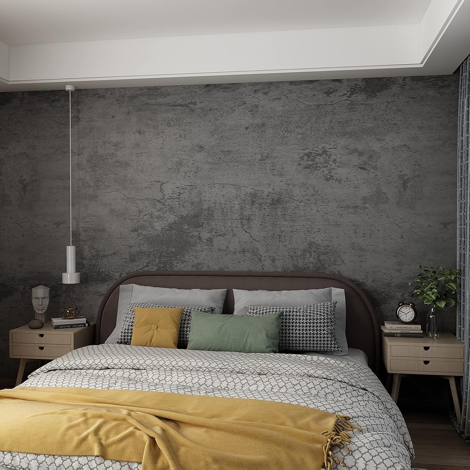 16in Extra Thick Blue Grey Concrete Wallpaper for Stylish Decor