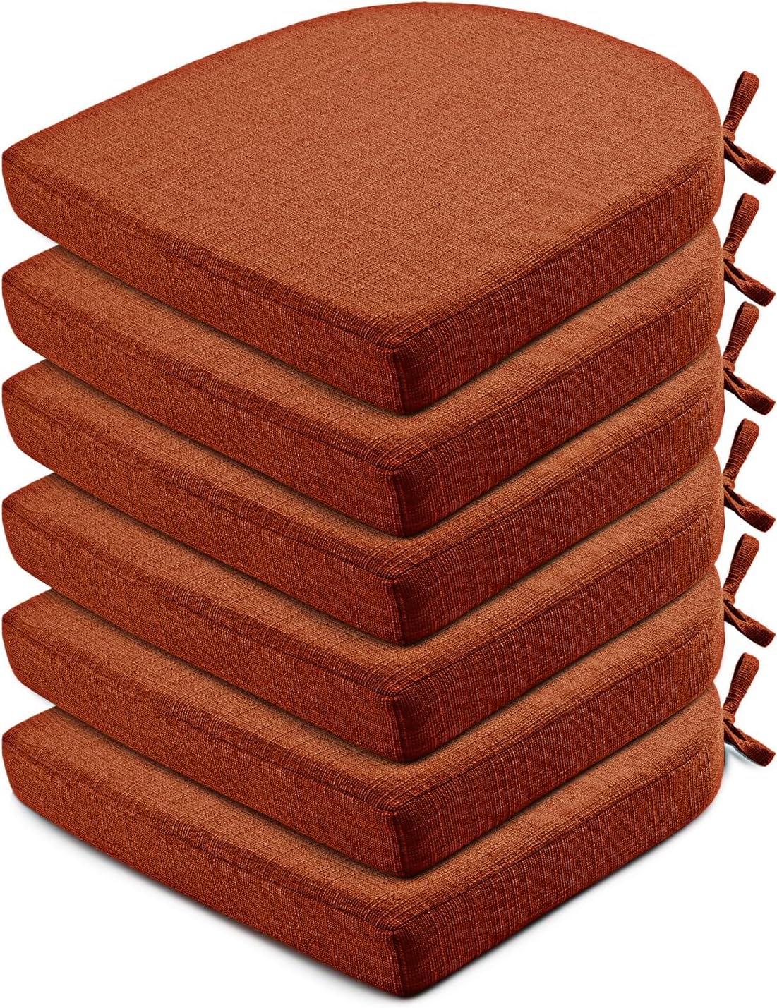 Wellsin Chair Cushions for Dining Chairs - 6 Pack in Orange