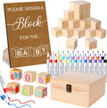 Baby Shower Blocks Game Set with Wooden Box - Creative Party Keepsake