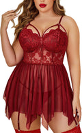 Sexy Plus Size Lace Babydoll - Avidlove