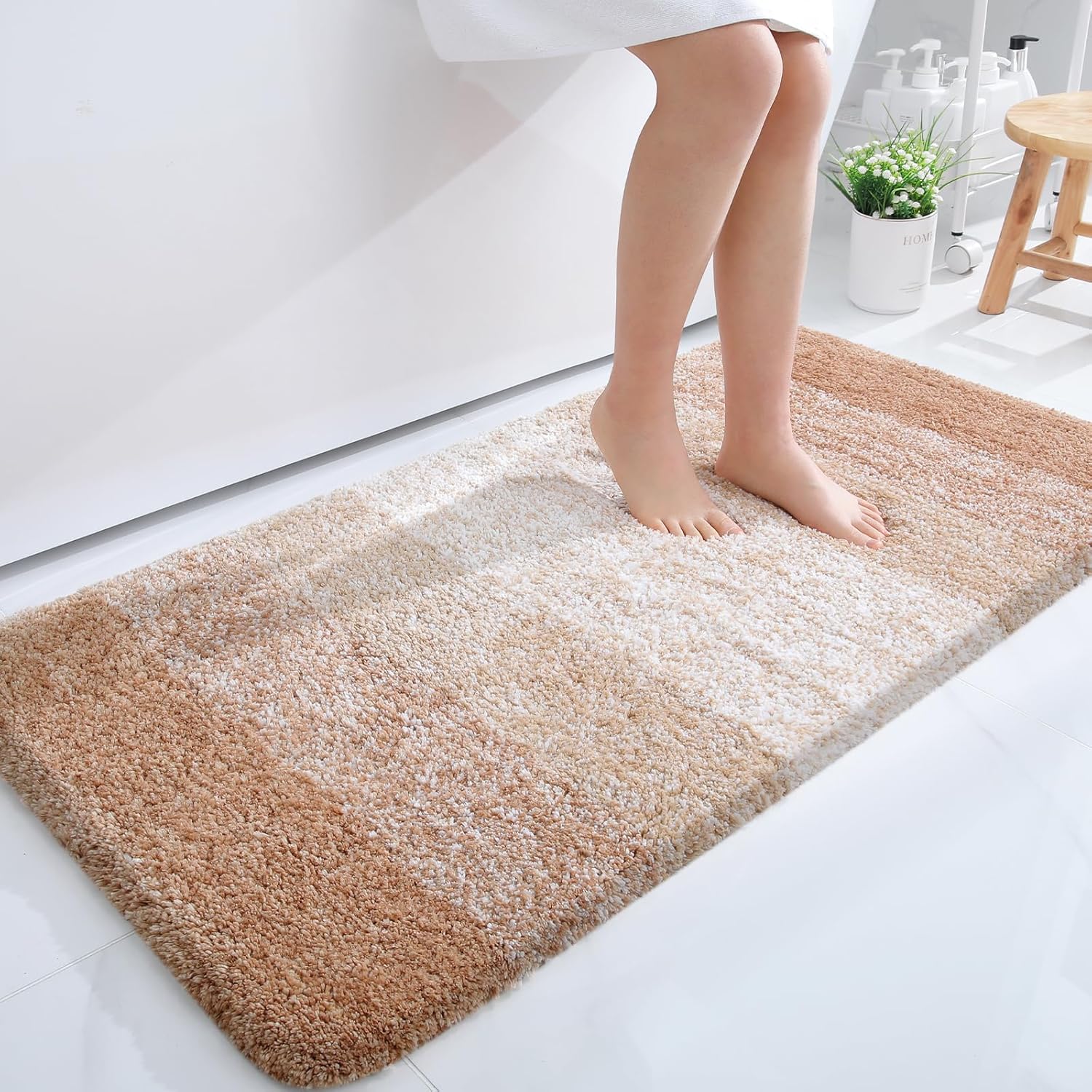 OLANLY Bathroom Runner Rugs 44x24, Soft Microfiber Bath Mats