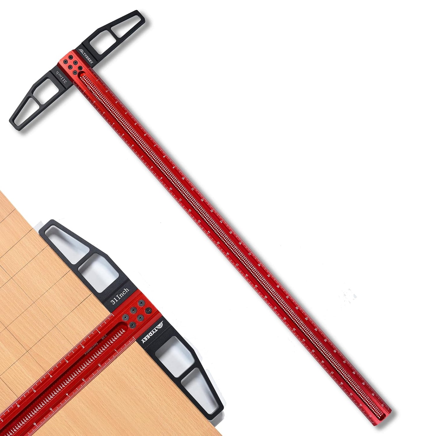 Precision Ruler Square T-Shaped Measuring Tool for Woodworking