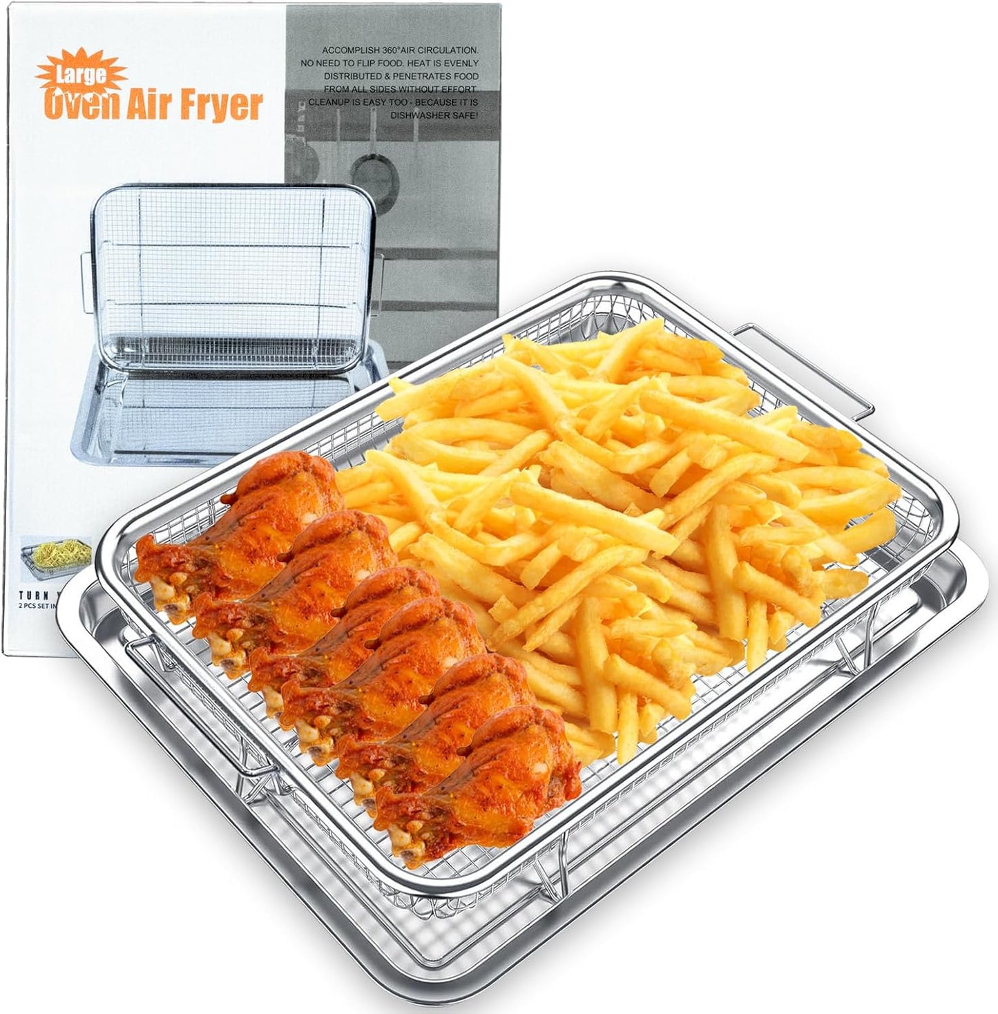 AFROX Stainless Steel Air Fryer Tray - Ultimate Cooking Versatility!