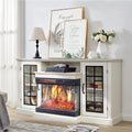 3-Sided Glass Fireplace TV Stand for TVs up to 65 in - Distressed