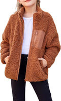 Arshiner Girls Fleece Jacket Sherpa - Warm, Soft Full Zip Coat