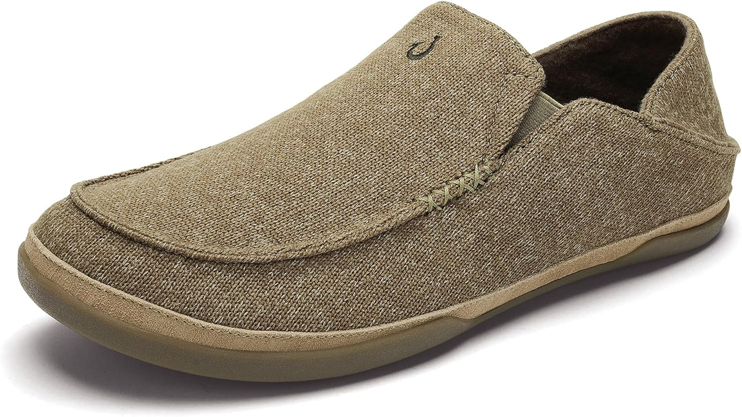 OLUKAI Moloa Hulu Men's Wool-Blend Slippers for Comfort