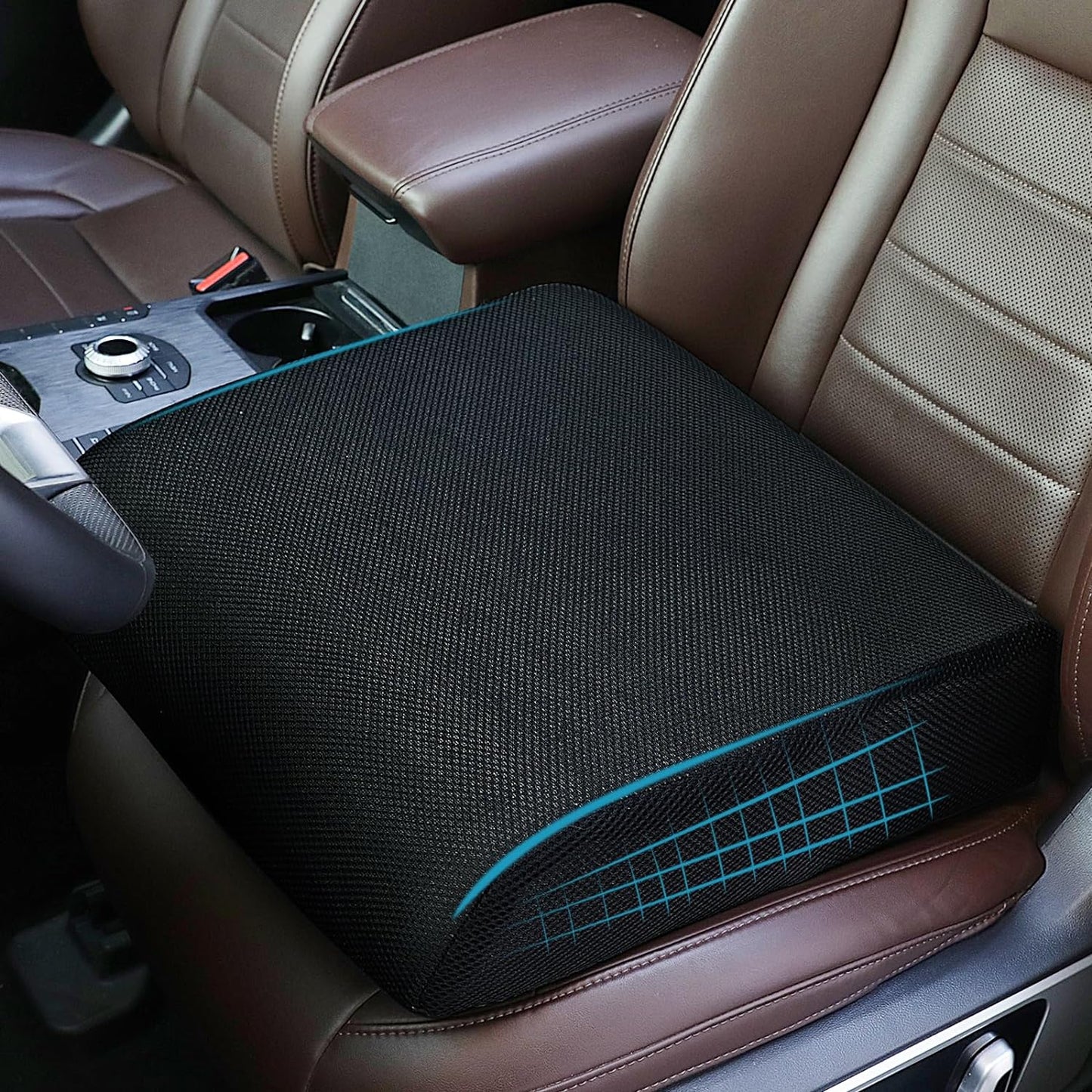 HOMBYS Ultra-Thick Memory Foam Car Booster Seat
