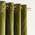 SMILETIME Green Velvet Curtains 84 in Long - Insulated Leaf Pattern