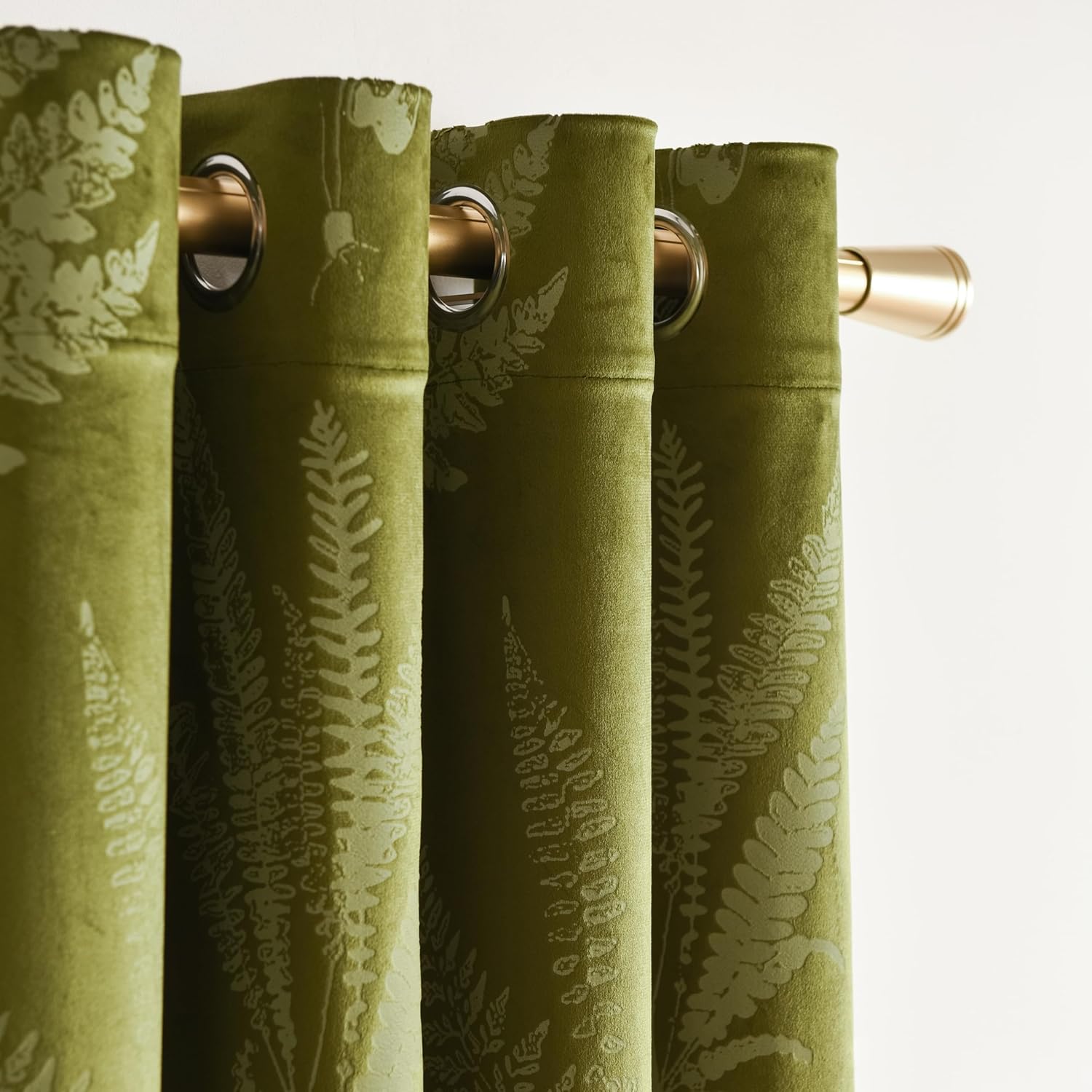 SMILETIME Green Velvet Curtains for Living Room, 84 in Long