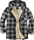 Elesuit Men's Full Zip Fleece Flannel Jacket with Hood - Warm Cotton