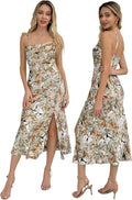 Wedding Guest Dress Spaghetti Strap Satin Midi - Elegant Cocktail Slip