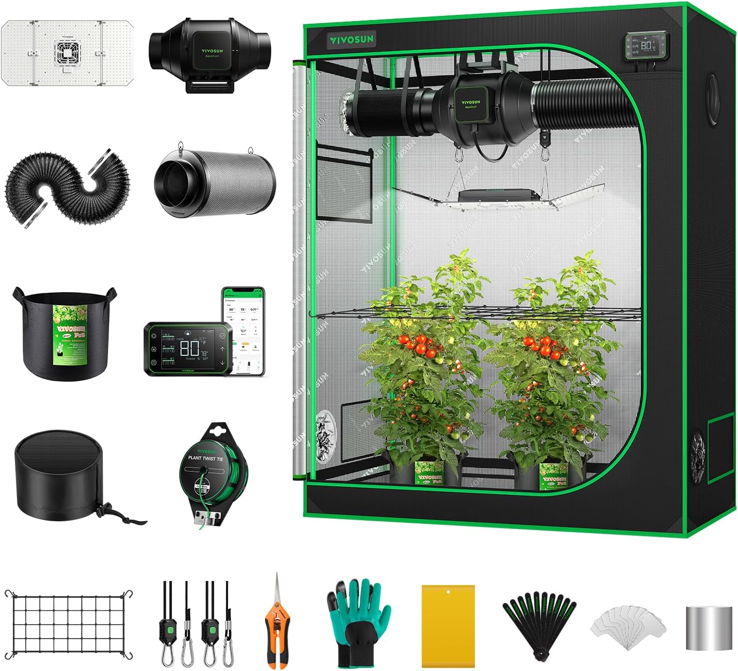 VIVOSUN Smart Grow Tent 4x2 - WiFi Automation & 200W LED