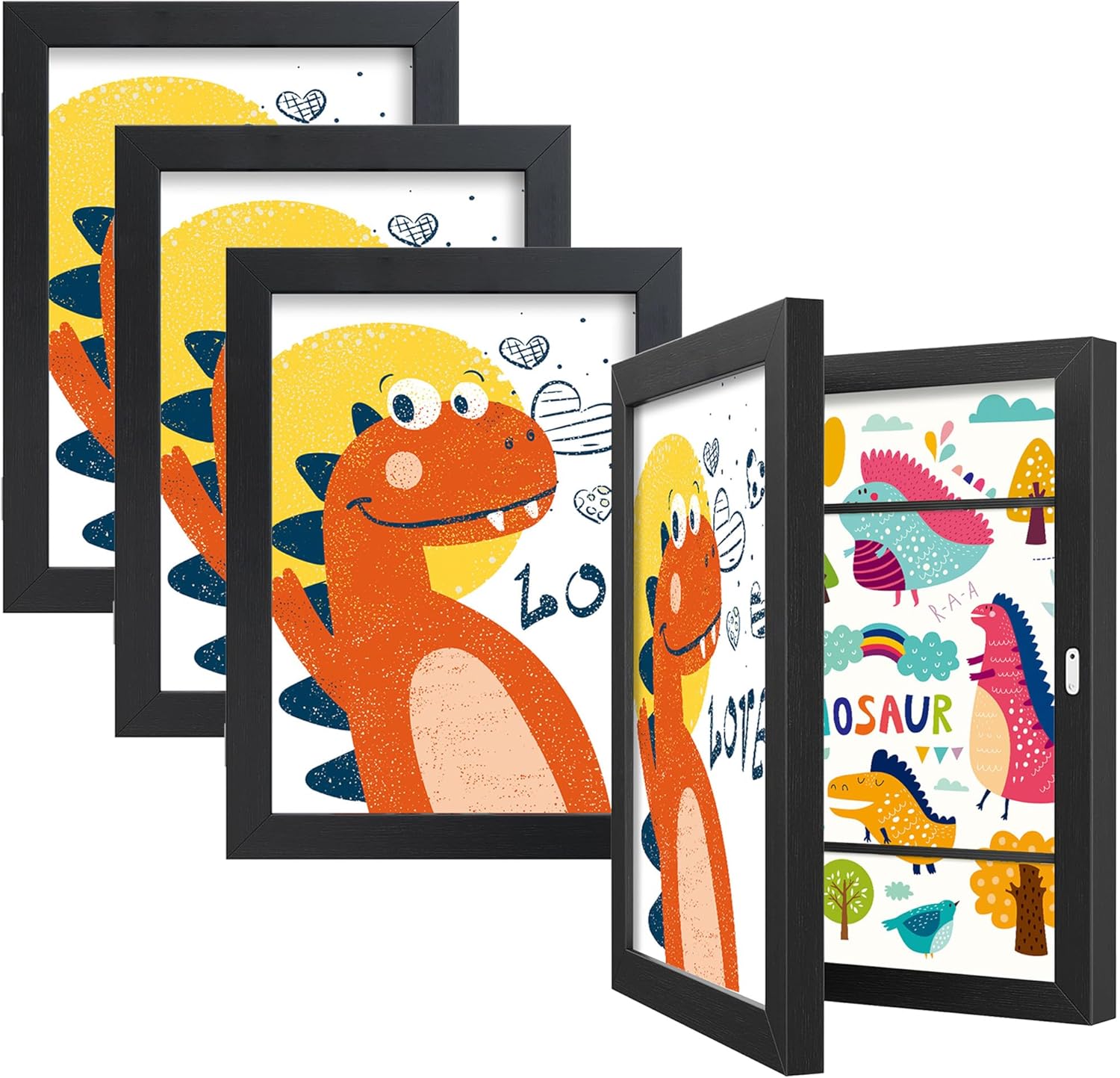 BAIJIALI Black Art Frames for Kids Artwork - 4 Pack 8.5x11