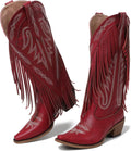 Cowboy Boots for Women Retro Pointed Toe Block Chunky Heel - Calf